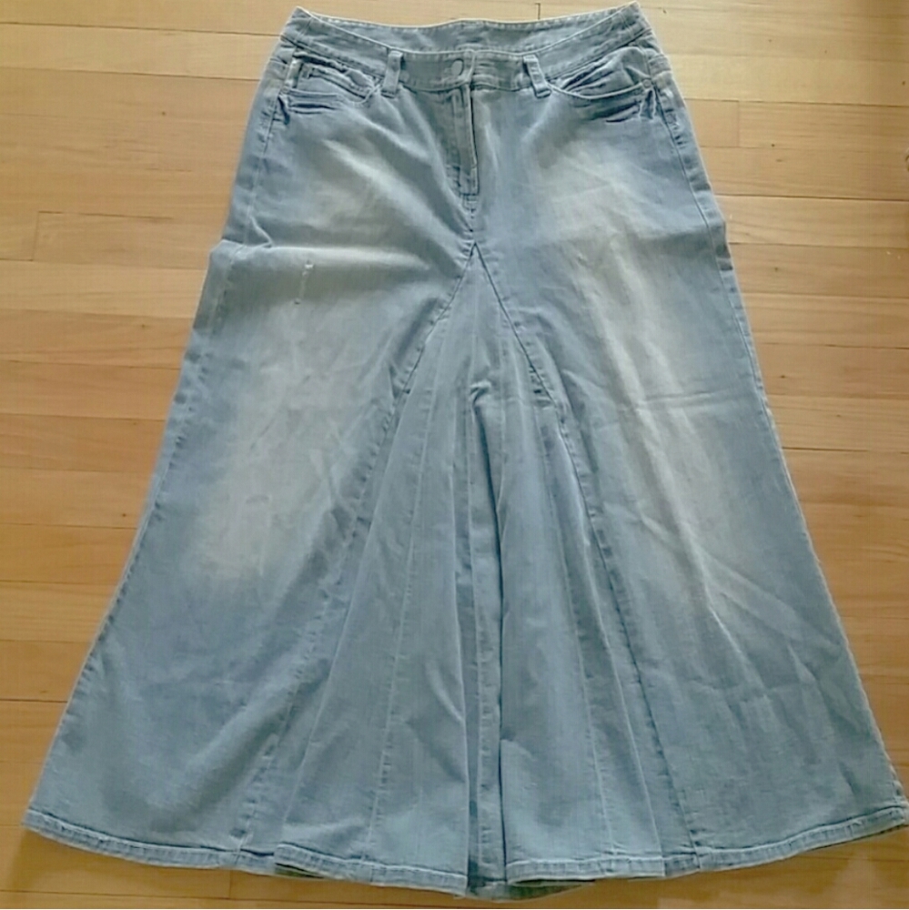 INC Denim Flare Skirt 10